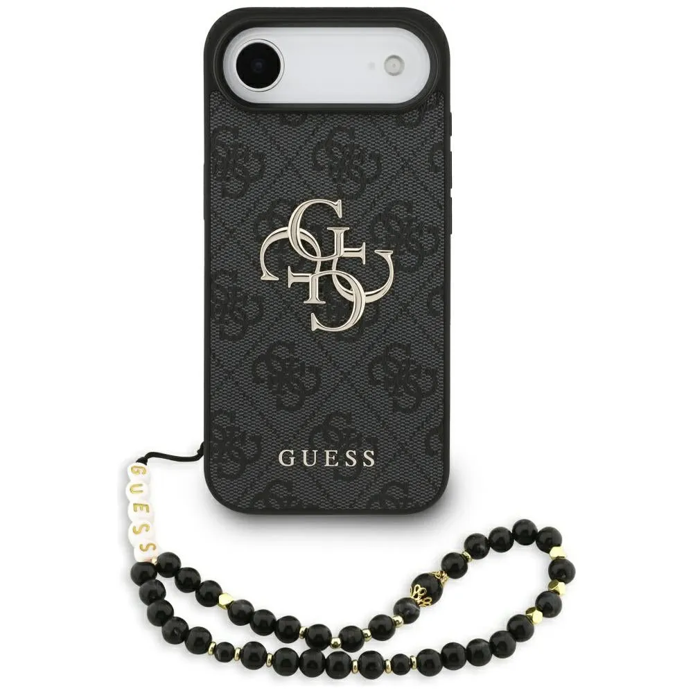 Custodia per Apple iPhone 17 Air, Guess, 4G Classic Logo con Cinturino, Nera - immagine 1
