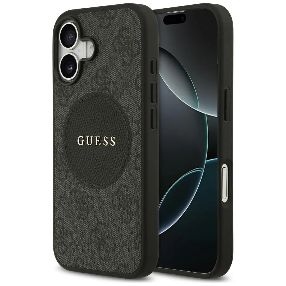 Custodia MagSafe per Apple iPhone 17, Guess, 4G Circle Classic Logo, Nera - immagine 1