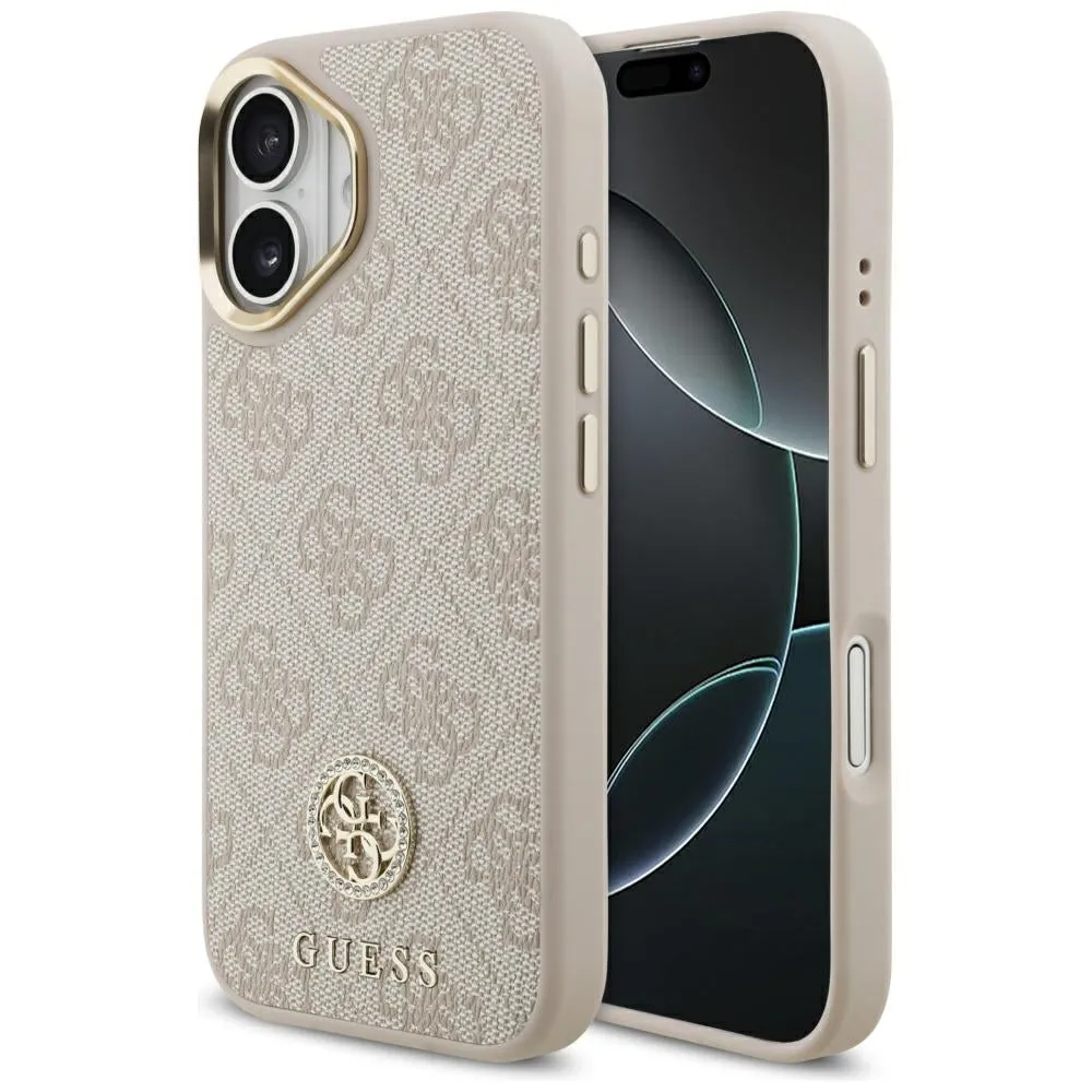 Custodia MagSafe per Apple iPhone 17, Guess, 4G Strass Logo, Rosa - immagine 1