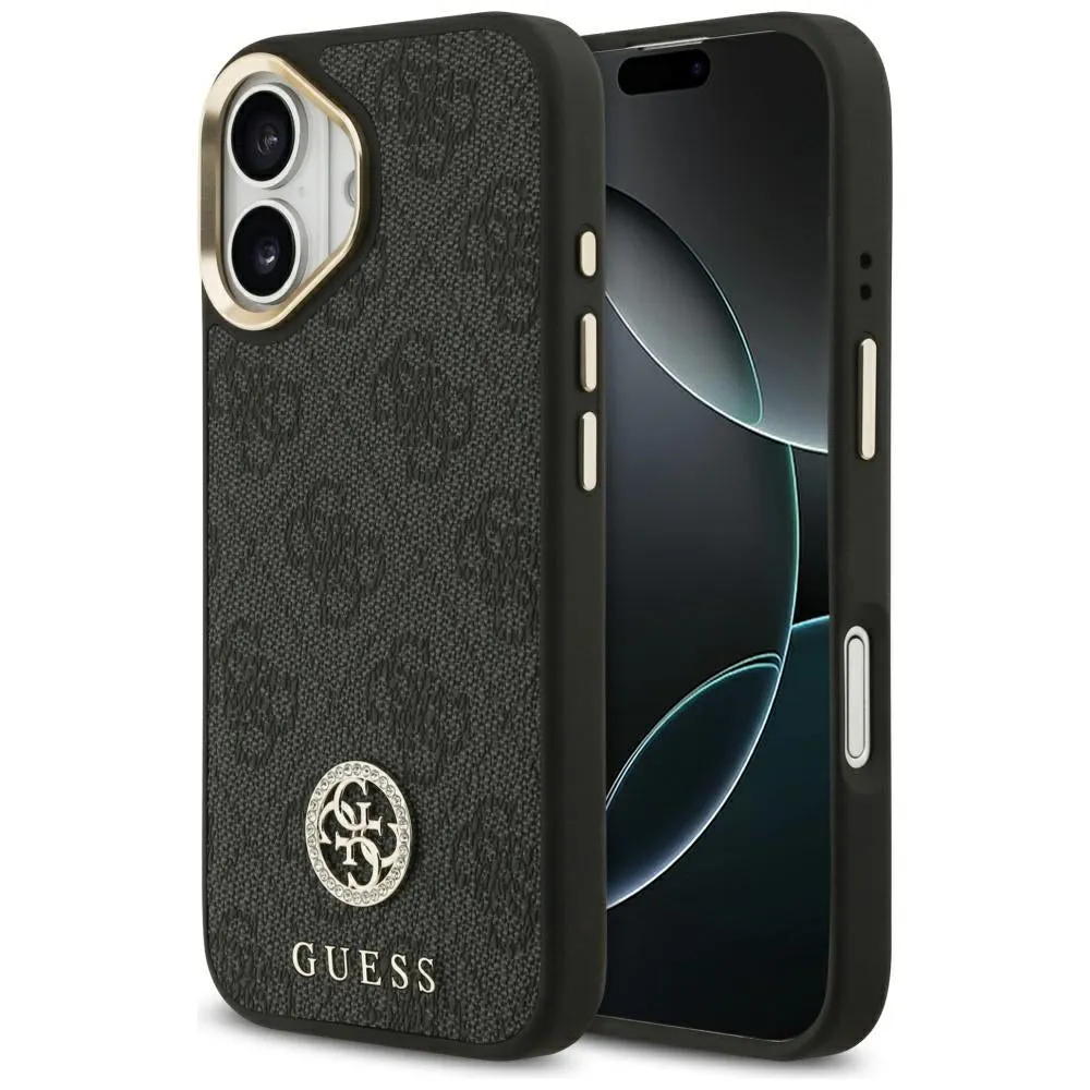 Custodia MagSafe per Apple iPhone 17, Guess, 4G Strass Logo, Nera - immagine 1