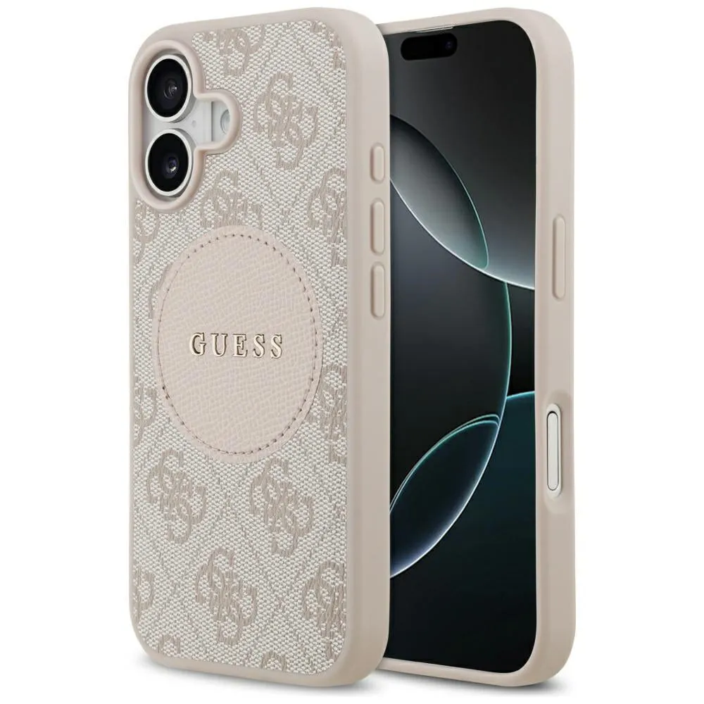 Custodia MagSafe per Apple iPhone 17, Guess, 4G Circle Classic Logo, Rosa - immagine 1