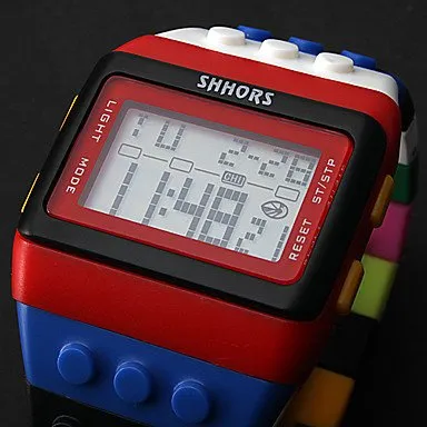 FENKOO Orologio digitale da pols neutro arcobaleno, Rosso - immagine 2