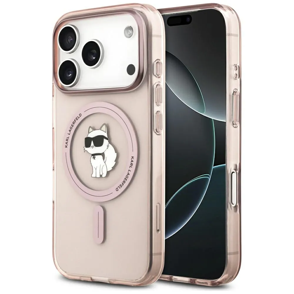 Custodia MagSafe per Apple iPhone 17 Pro, Karl Lagerfeld, IML Choupette, Rosa - immagine 1