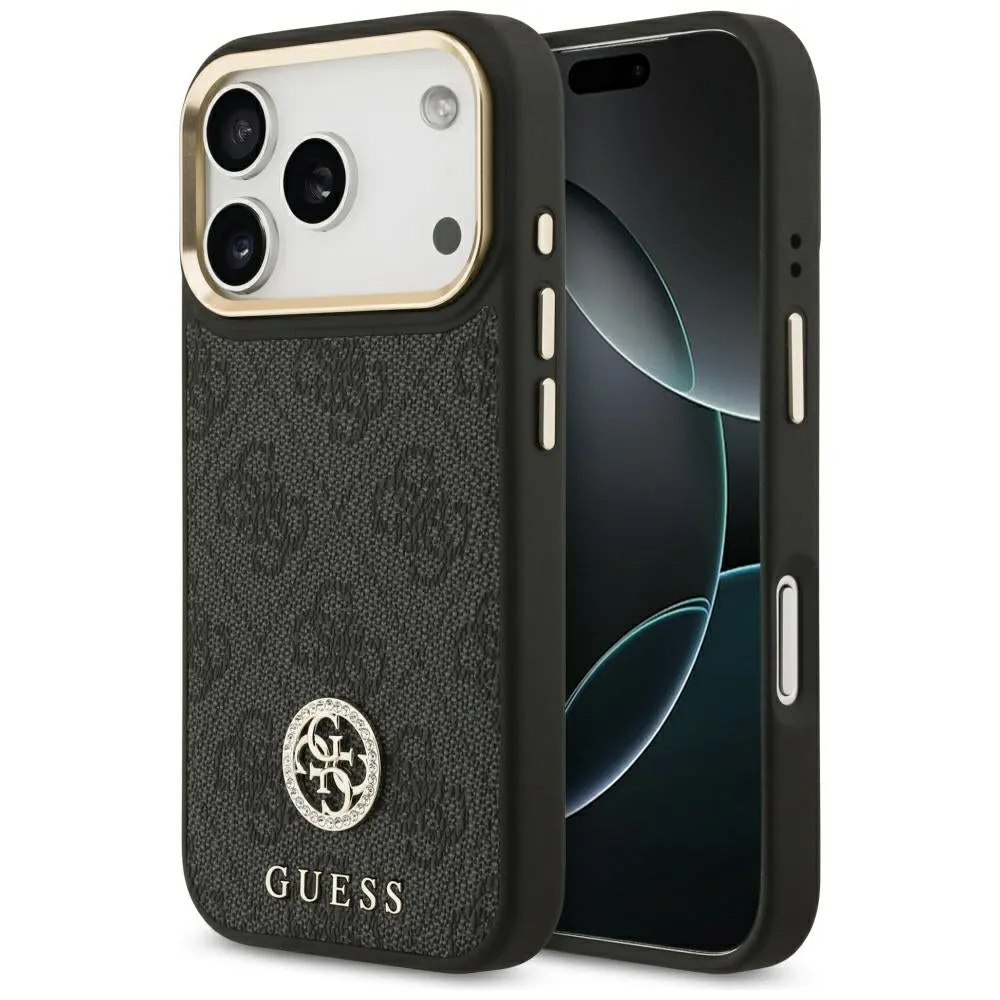 Custodia MagSafe per Apple iPhone 17 Pro, Guess, Logo Strass 4G, Nera - immagine 1