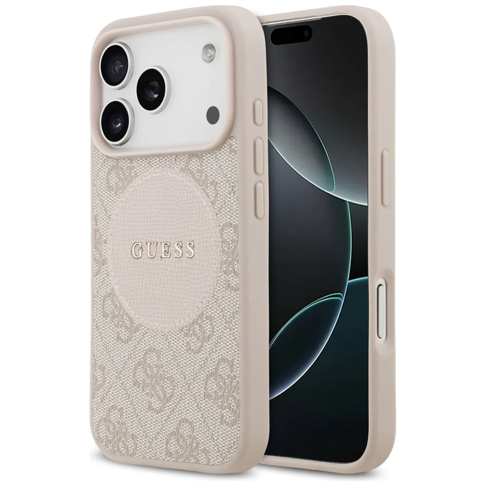 Custodia MagSafe per Apple iPhone 17 Pro, Guess, 4G Circle Classic Logo, Rosa - immagine 1