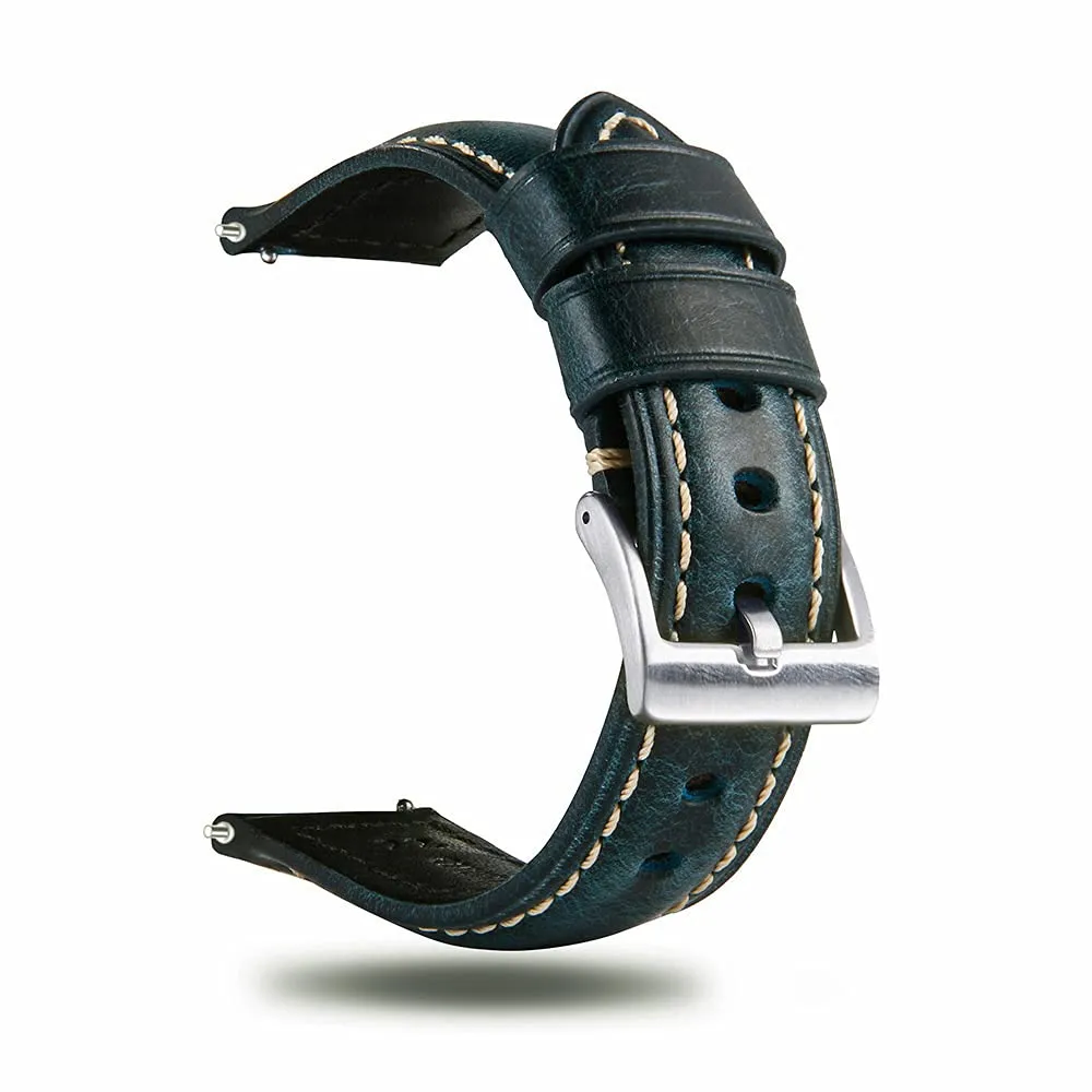 Berfine Cinturini per Orologi in Pelle Uomo Donna, Sgancio Rapido, Stile Vintage, 18mm 20mm 22mm 24mm 26mm - immagine 1