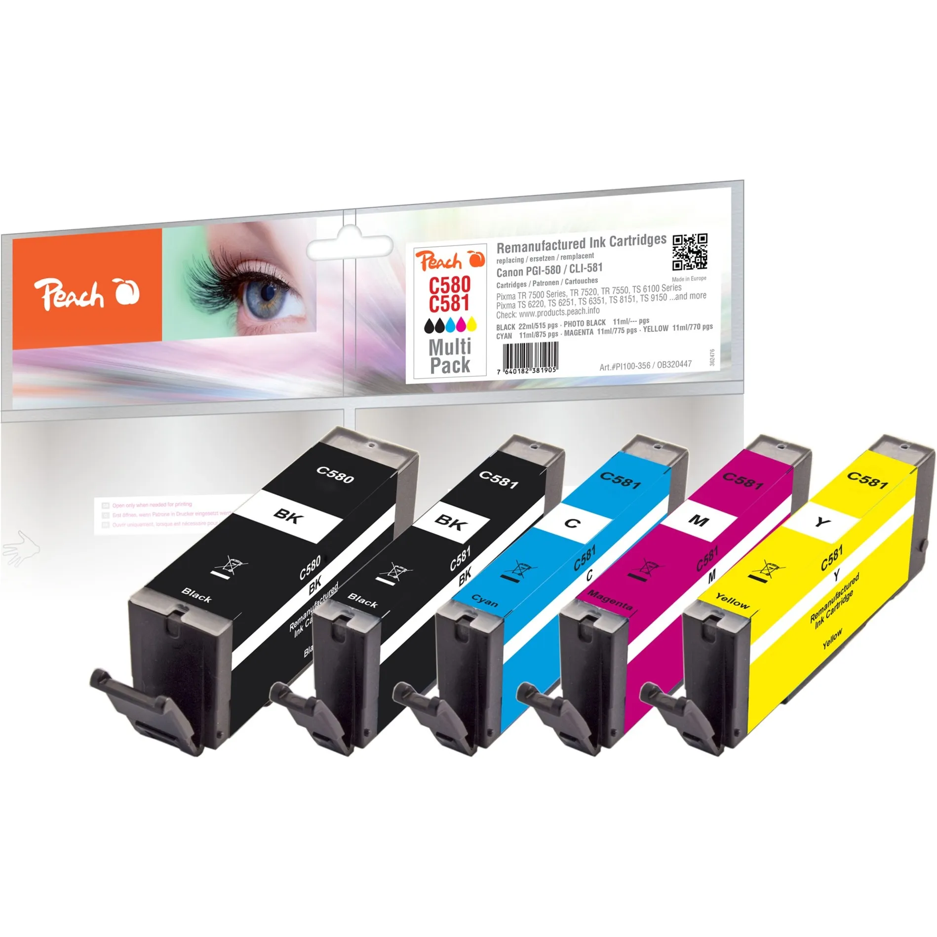 PI100-356 cartuccia d''inchiostro 5 pz Compatibile Resa standard Nero, Ciano, Magenta, Giallo - immagine 1