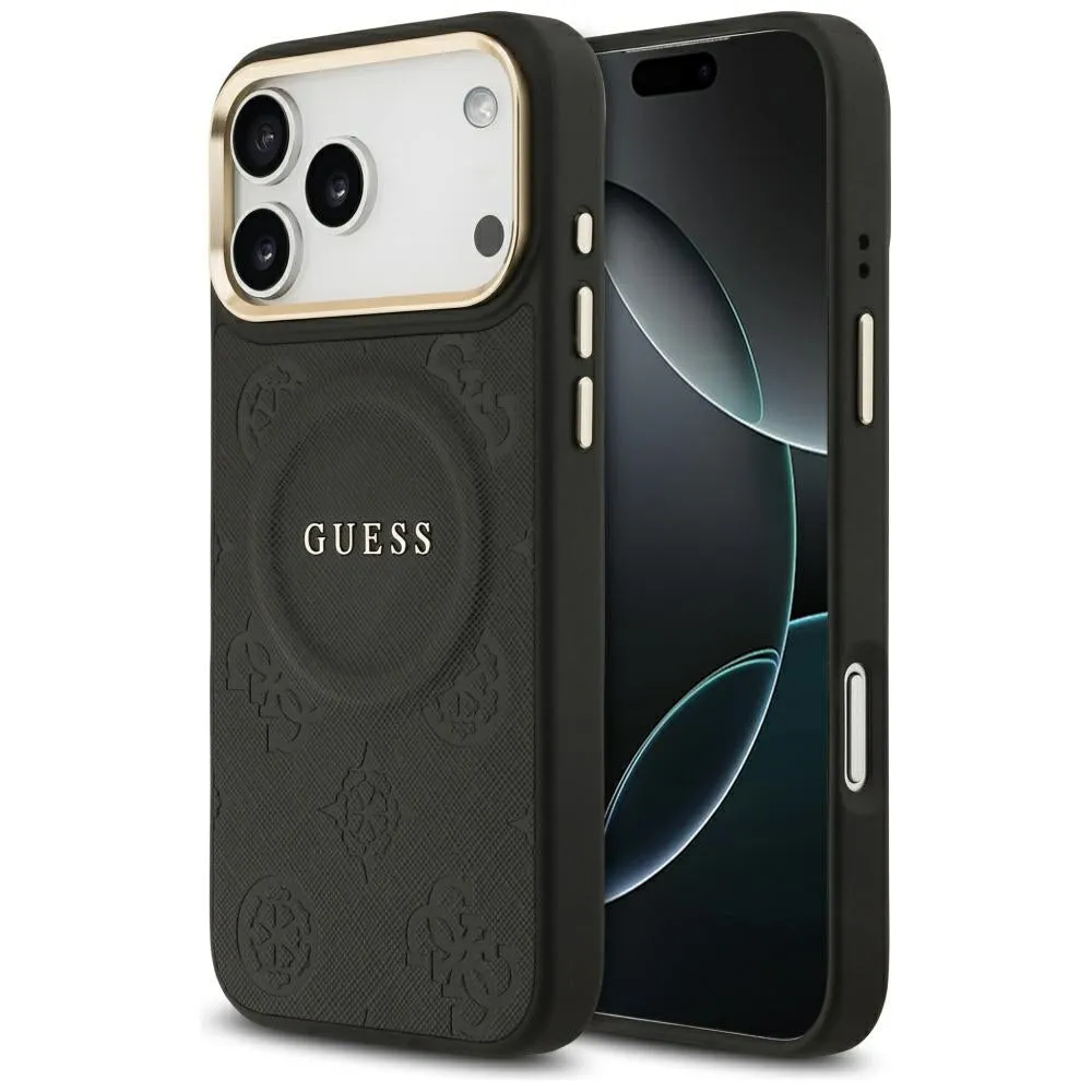 Custodia MagSafe per Apple iPhone 17 Pro Max, Guess, Peony Hot Stamp, Nera - immagine 1