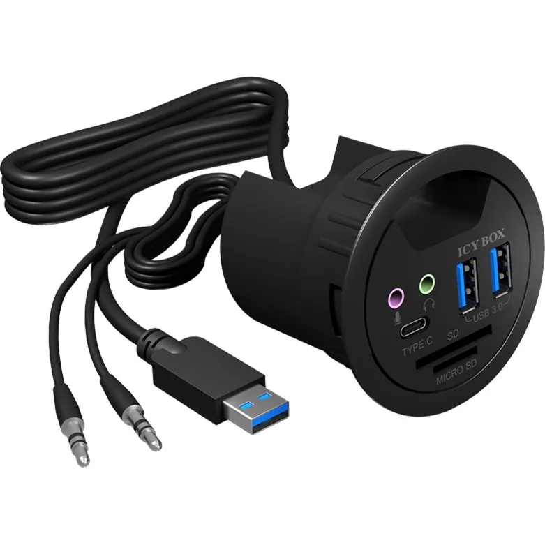 IB-HUB1404A presa energia Nero, Hub USB - immagine 1