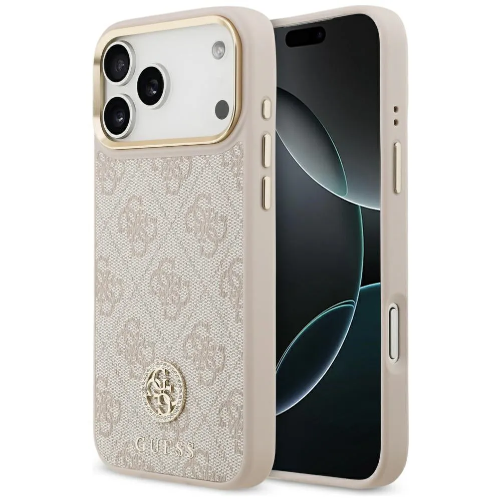 Custodia MagSafe per Apple iPhone 17 Pro Max, Guess, Logo Strass 4G, Rosa - immagine 1