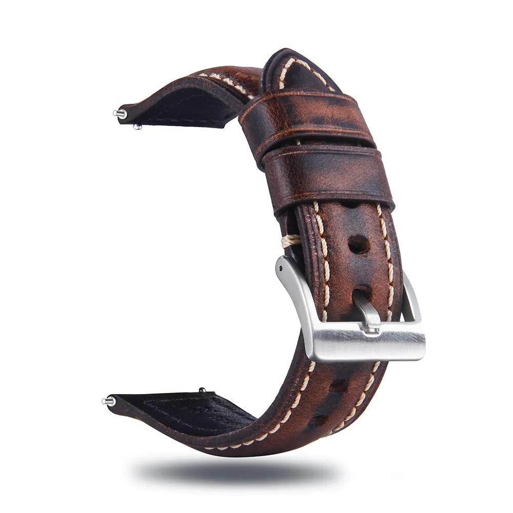 Berfine Cinturini per Orologi in Pelle Uomo Donna, Sgancio Rapido, Stile Vintage, 18mm 20mm 22mm 24mm 26mm - immagine 1
