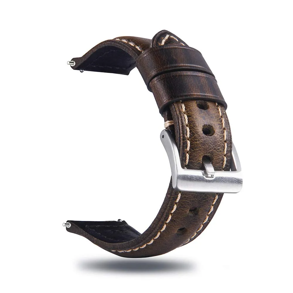 Berfine Cinturini per Orologi in Pelle Uomo Donna, Sgancio Rapido, Stile Vintage, 18mm 20mm 22mm 24mm 26mm - immagine 1