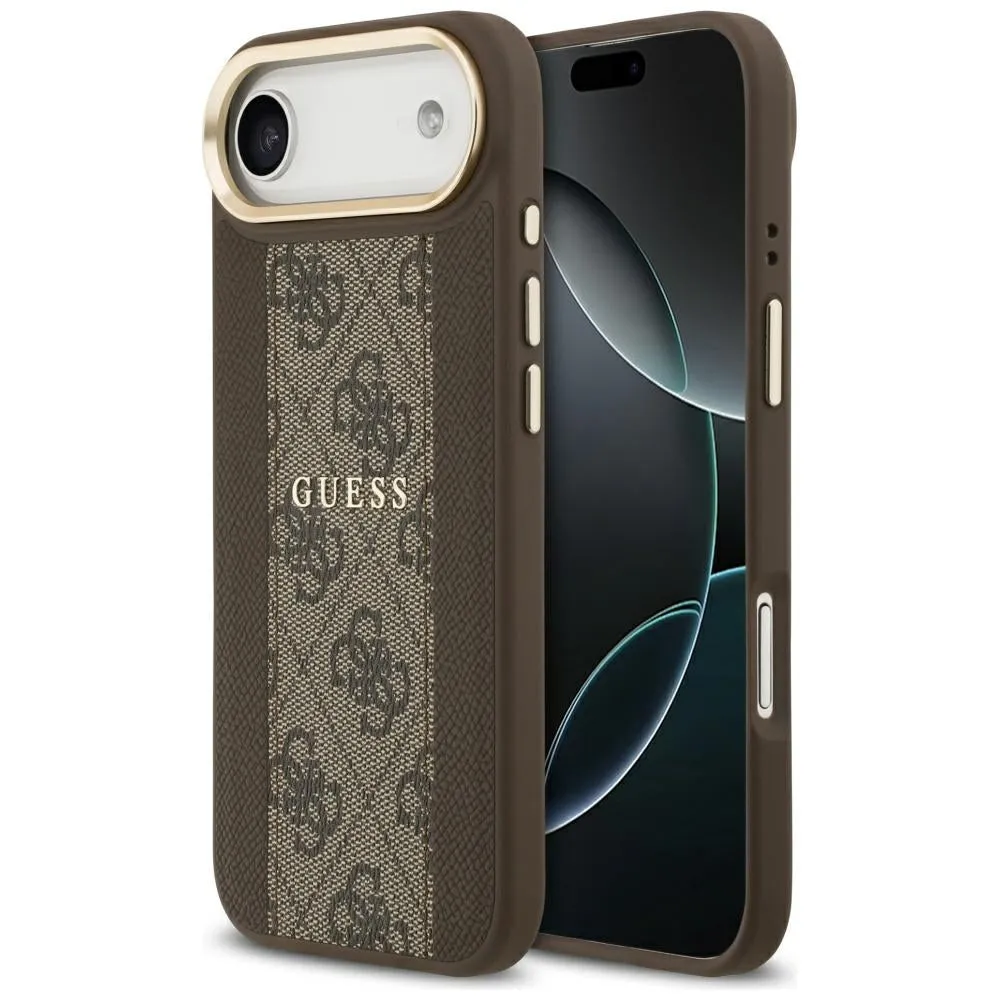 Custodia MagSafe per Apple iPhone 17 Air, Guess, 4G Stripe, Marrone - immagine 1