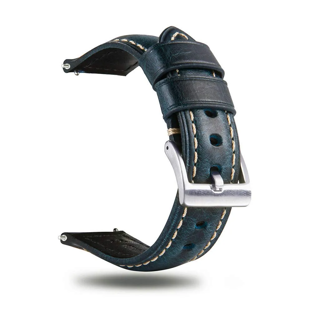 Berfine Cinturini per Orologi in Pelle Uomo Donna, Sgancio Rapido, Stile Vintage, 18mm 20mm 22mm 24mm 26mm - immagine 1