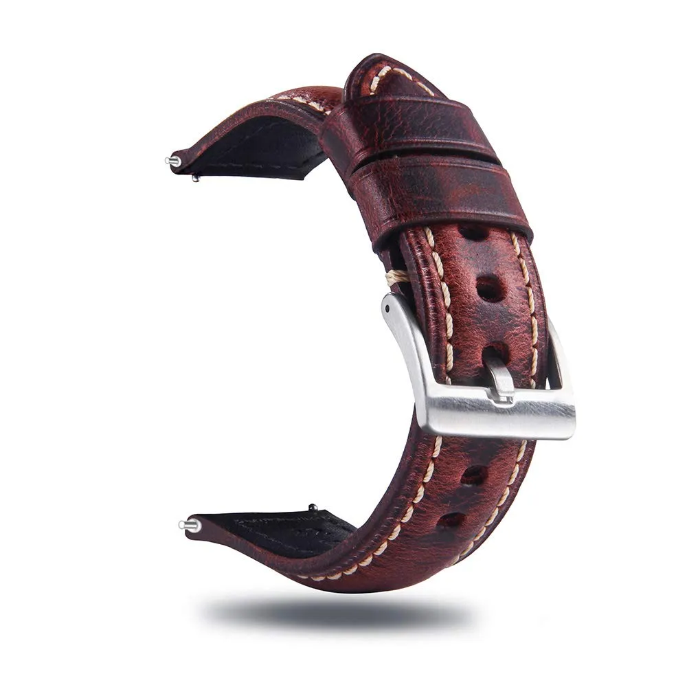 Berfine Cinturini per Orologi in Pelle Uomo Donna, Sgancio Rapido, Stile Vintage, 18mm 20mm 22mm 24mm 26mm - immagine 1