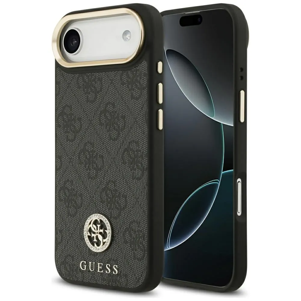 Custodia MagSafe per Apple iPhone 17 Air, Guess, 4G Strass Logo, Nera - immagine 1