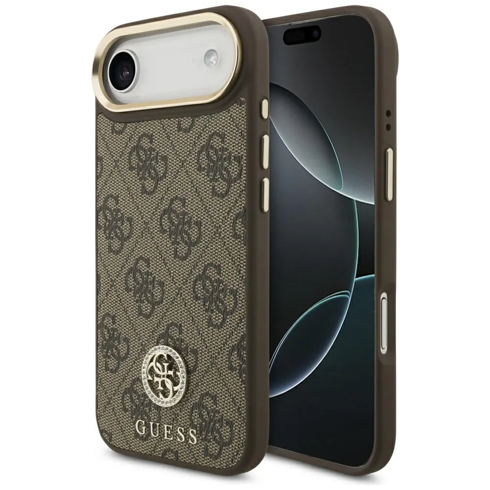 Custodia MagSafe per Apple iPhone 17 Air, Guess, 4G Strass Logo, Marrone - immagine 1