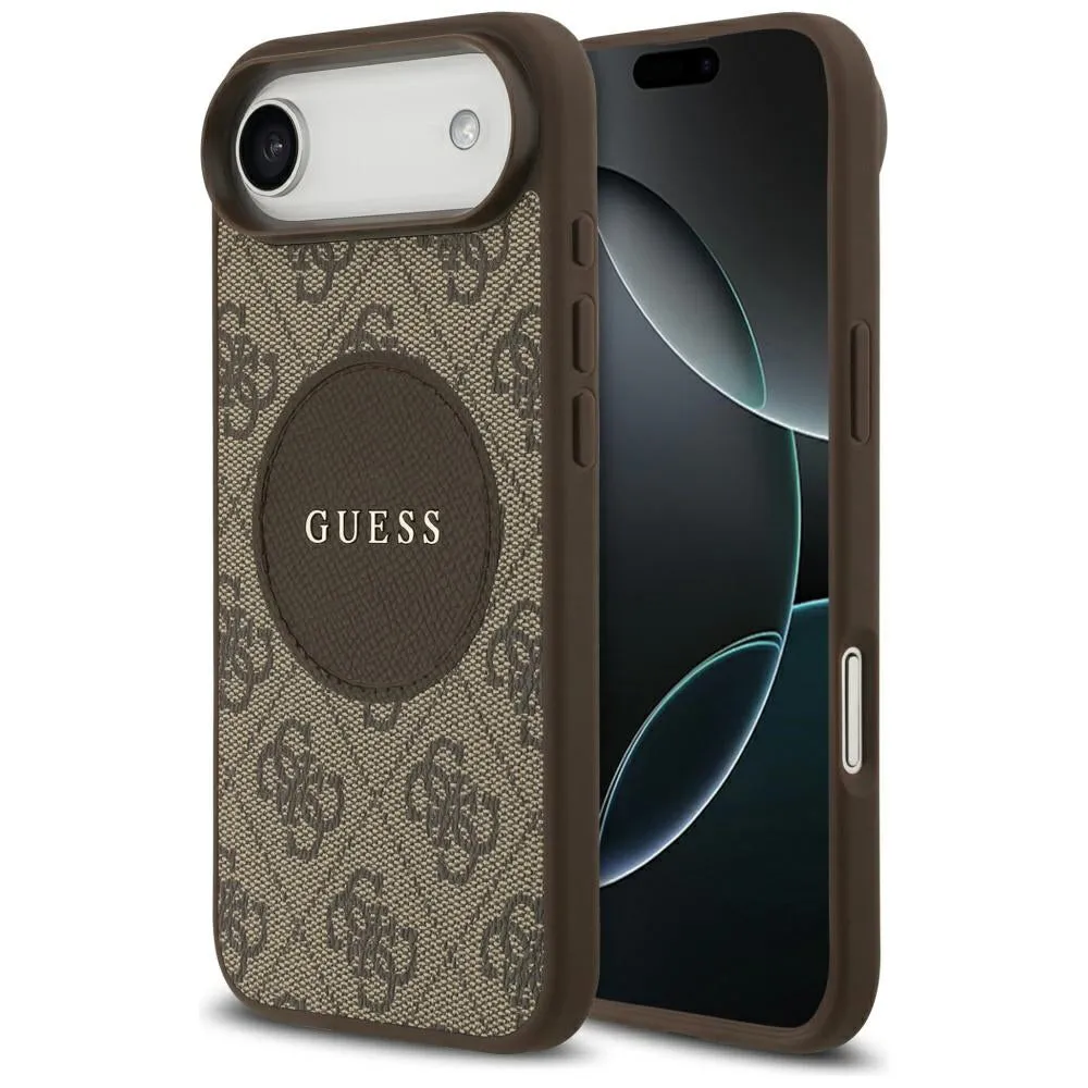 Custodia MagSafe per Apple iPhone 17 Air, Guess, 4G Circle Classic Logo, Marrone - immagine 1