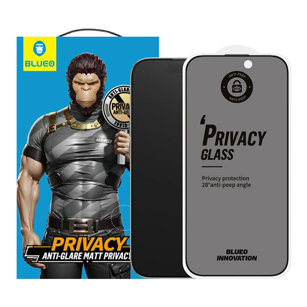 Pellicola Protettiva Schermo Matte Privacy Blueo Anti-Peep per Apple iPhone 17 Air, Vetro Temperato, Full Glue - immagine 1