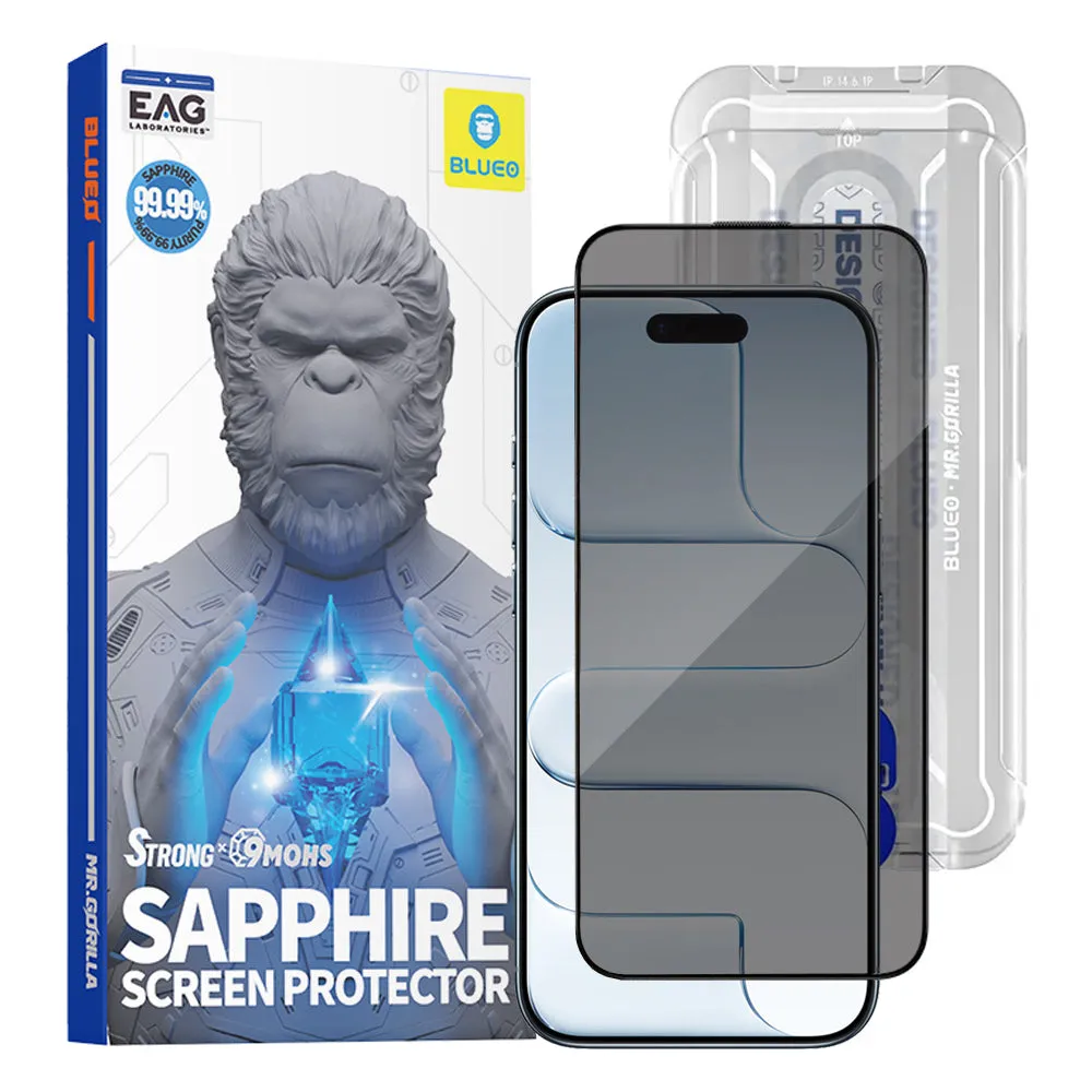 Pellicola Protettiva Schermo Privacy Blueo Sapphire Applicator Pro per Apple iPhone 17 Air, Vetro Temperato, Full Glue - immagine 1