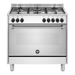 Cucina gas 5 zone Forno elettrico AMERICANA AMN965EXV 24 Inox Classe A (89,7x60x87cm) - immagine 1