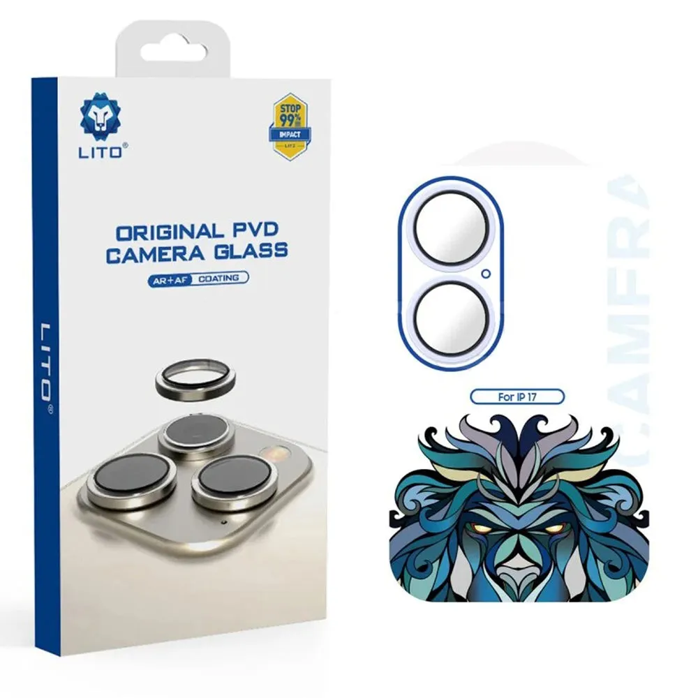Pellicola Protettiva Posteriore Lito Titanium AR per Apple iPhone 17, Vetro Temperato, Blu - immagine 1