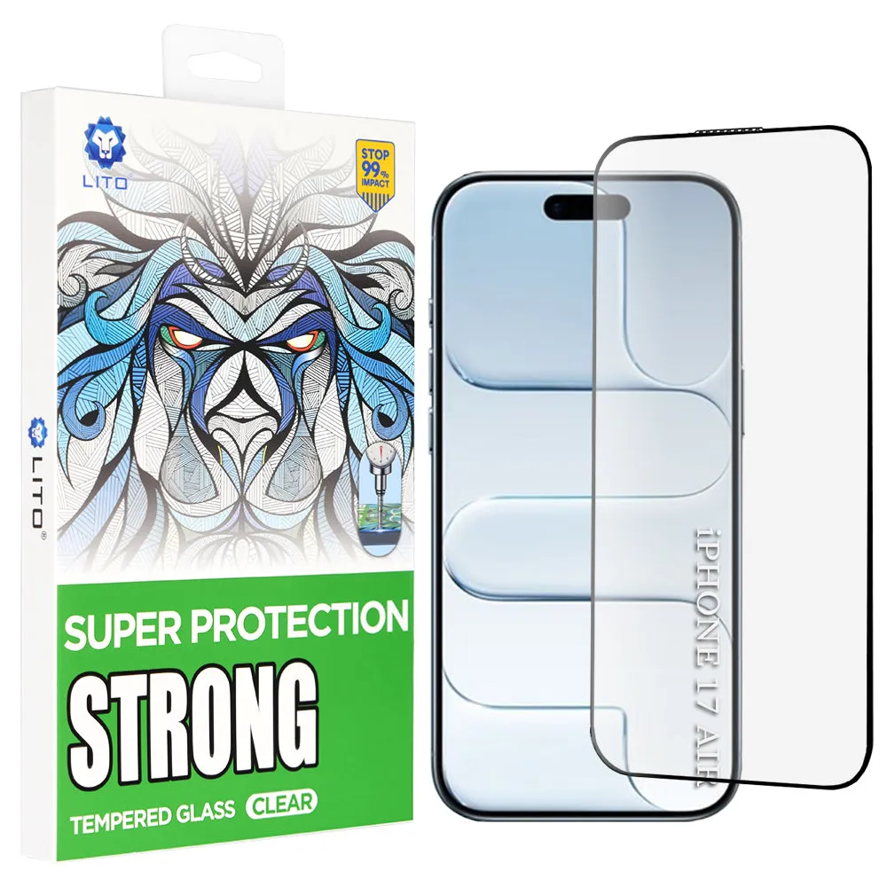 Pellicola Protettiva Schermo Lito D+ Max Strong per Apple iPhone 17 Air, Vetro Temperato, Full Glue, Nera - immagine 1