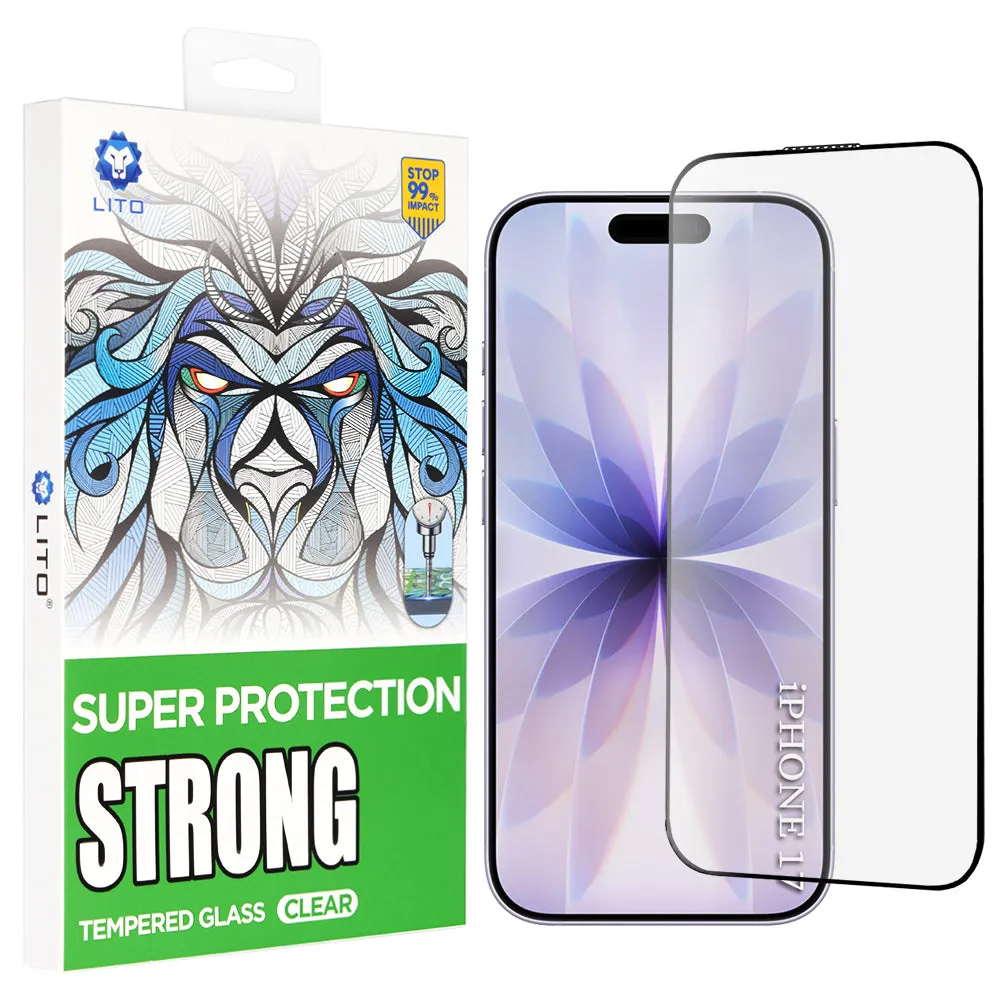 Pellicola Protettiva Schermo Lito D+ Max Strong per Apple iPhone 17 / 16 Pro, Vetro Temperato, Full Glue, Nera - immagine 1