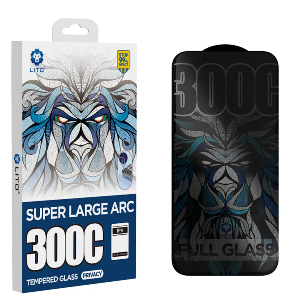 Pellicola Protettiva Schermo Privacy Lito D+ Max 300C per Apple iPhone 17 / 16 Pro, Vetro Temperato, Full Glue - immagine 1
