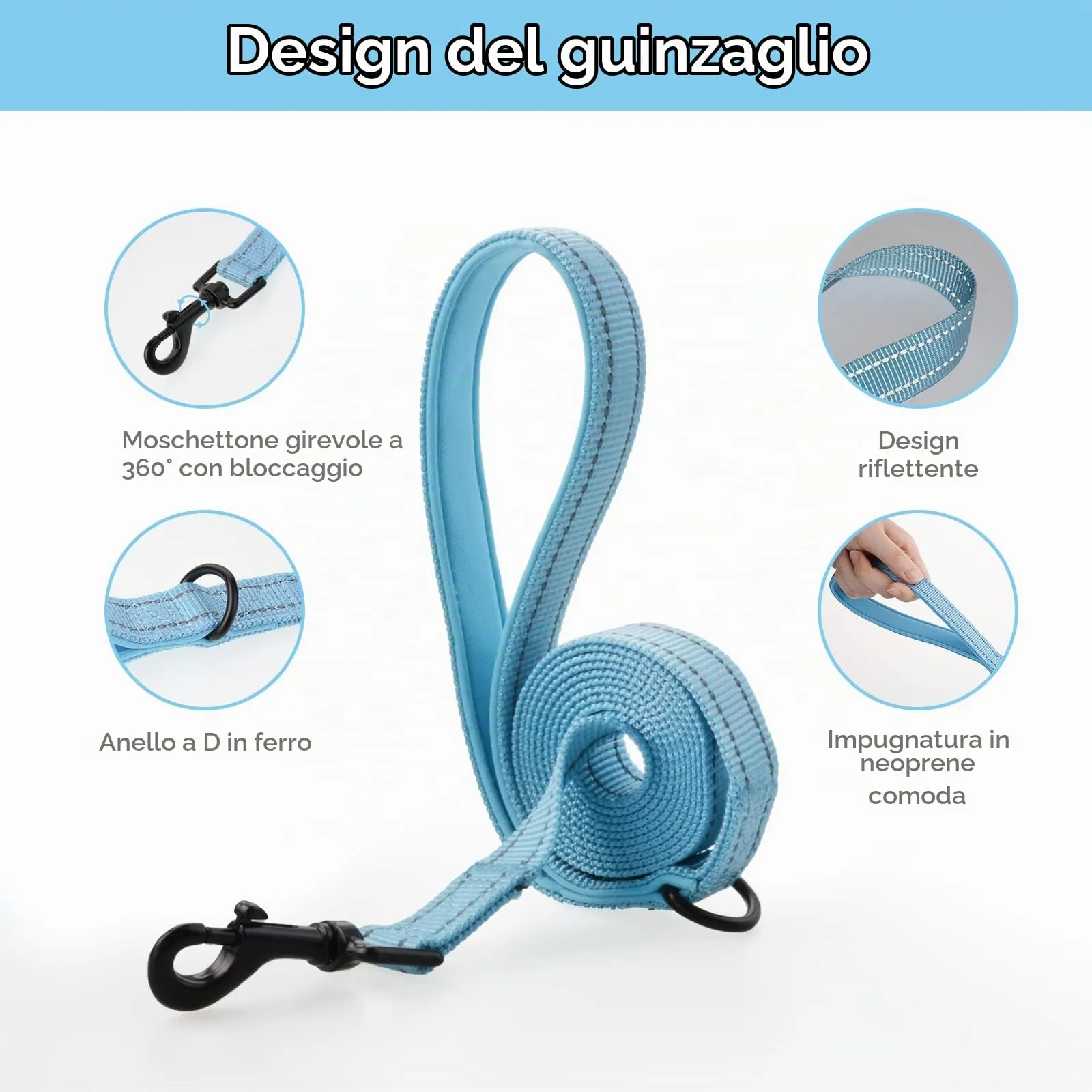 BELLA & PAL Pettorina Cane Taglia Piccola, Pettorine per Cuccioli con Guinzaglio, Step In Riflettente in Air Mesh Morbida e Traspirante, Imbracatura per Cani Poccoli, Blu, M - immagine 4