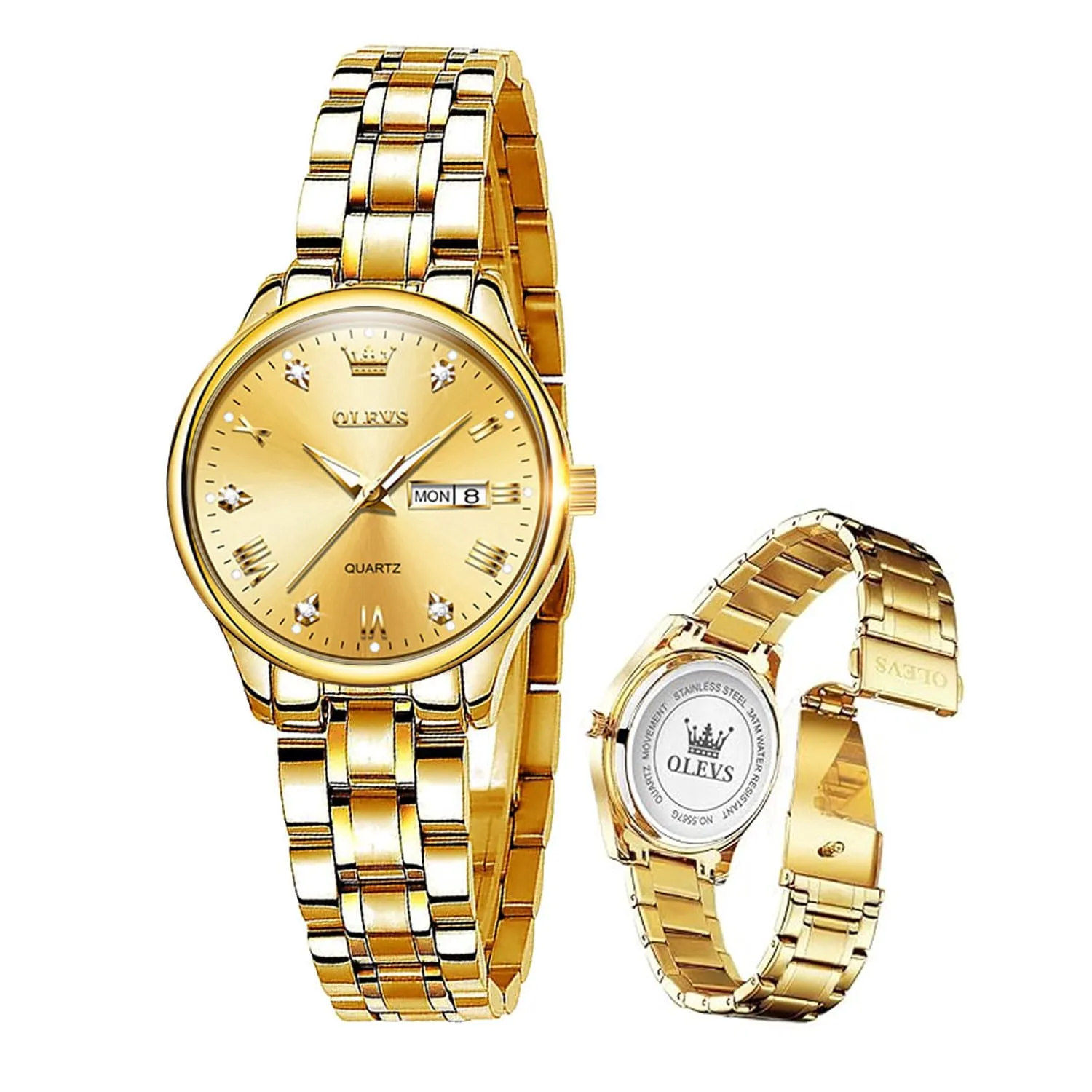 Raitown Orologio da Donna Analogico al Quarzo Luminescente Moda in Acciaio Inossidabile Orologi R5563L - immagine 1