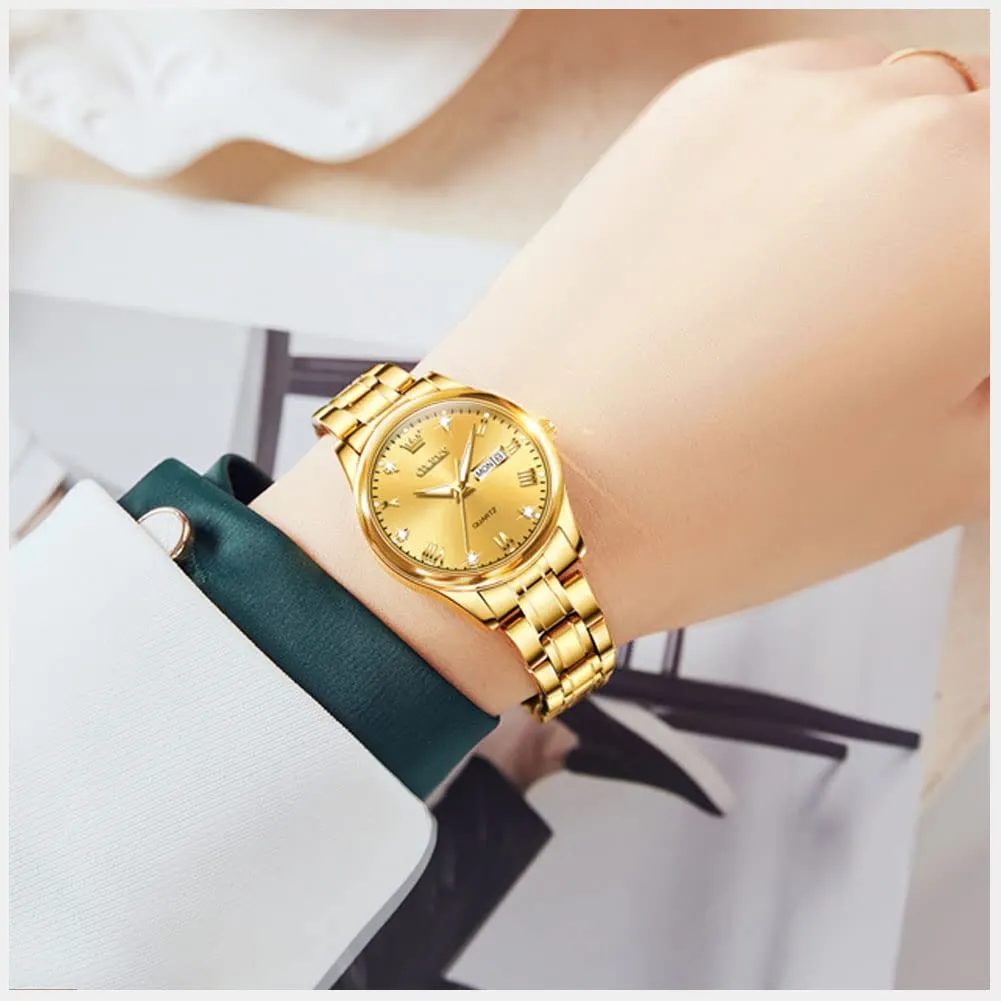 Raitown Orologio da Donna Analogico al Quarzo Luminescente Moda in Acciaio Inossidabile Orologi R5563L - immagine 2