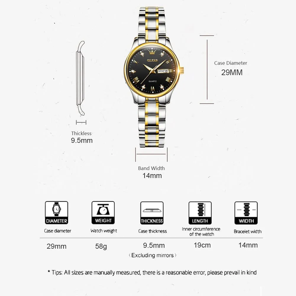 Raitown Orologio Donna Acciaio Inossidabile 29mm Quadrante Piccolo con Data - immagine 4