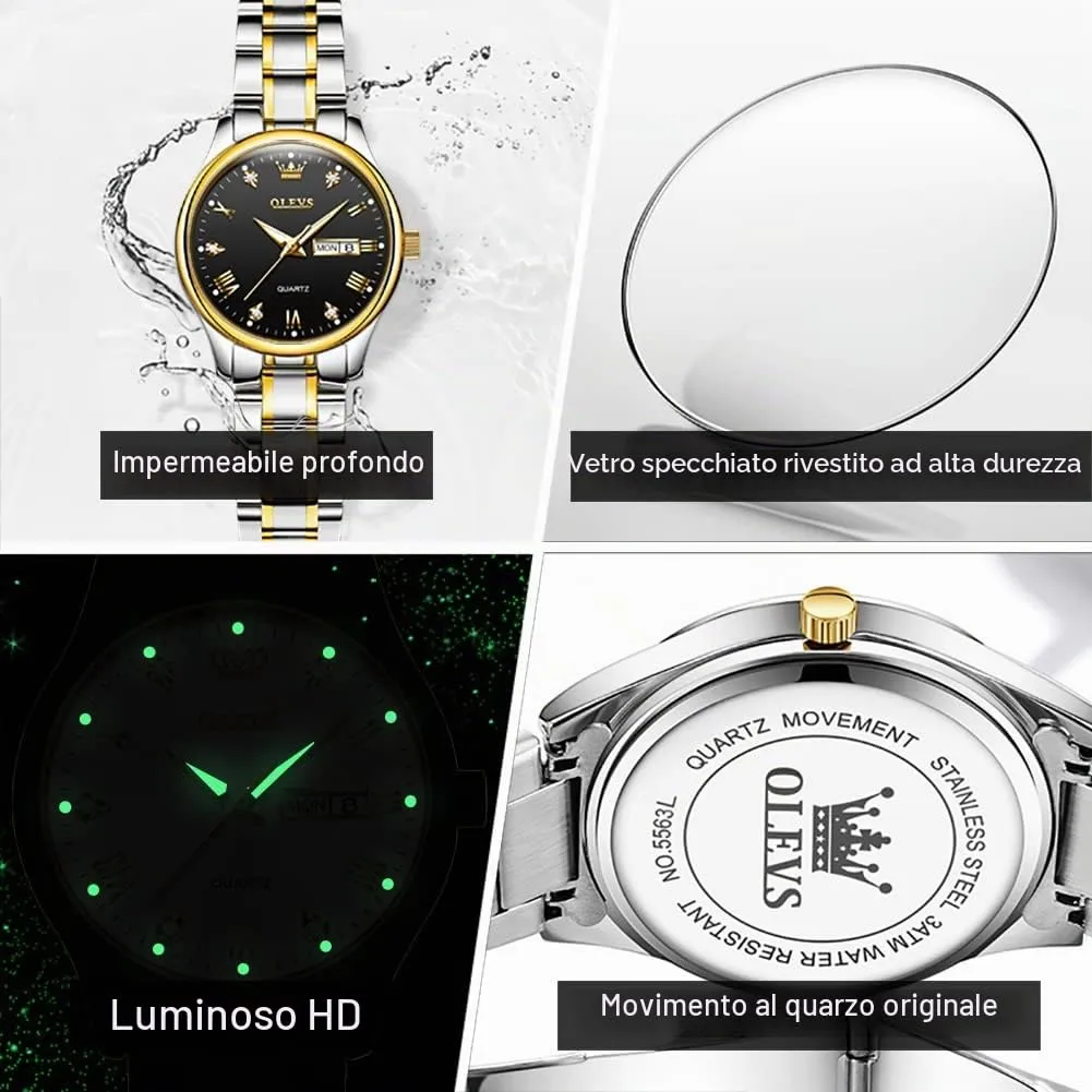 Raitown Orologio Donna Acciaio Inossidabile 29mm Quadrante Piccolo con Data - immagine 5