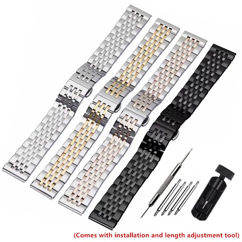 FOUUA Cinturino per Orologio in Acciaio Inossidabile con Estremità Dritta e Curva Cinturino per Orologio in Metallo Solido Premium 16mm 18mm 19mm 20mm 22mm per Uomo Donna - immagine 7