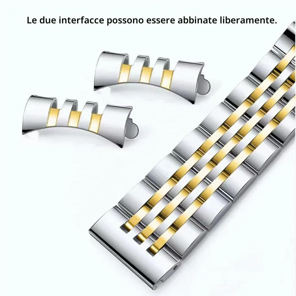 FOUUA Cinturino per Orologio in Acciaio Inossidabile con Estremità Dritta e Curva Cinturino per Orologio in Metallo Solido Premium 16mm 18mm 19mm 20mm 22mm per Uomo Donna - immagine 4