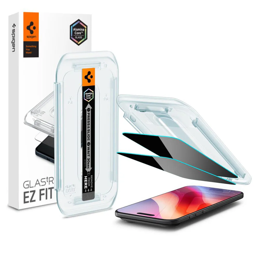 Pellicola Protettiva Privacy Spigen GlastR EZ FIT per Apple iPhone 17 Air, Vetro Temperato, Full Glue, Set 2 pezzi AGL09862 - immagine 1