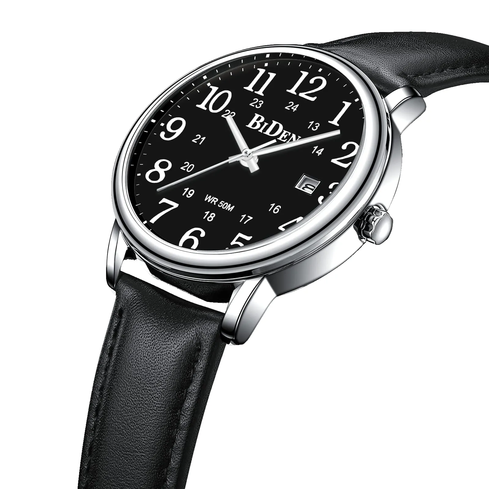 HANPOSH Orologio Uomo Analogico al Quarzo Impermeabile in Pelle - immagine 3