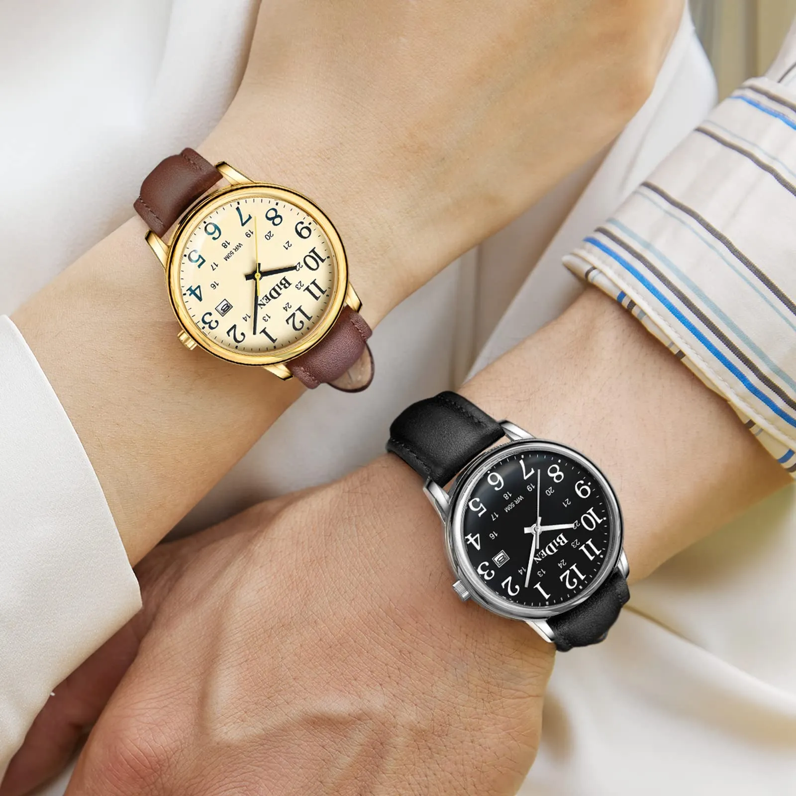 HANPOSH Orologio Uomo Analogico al Quarzo Impermeabile in Pelle - immagine 7