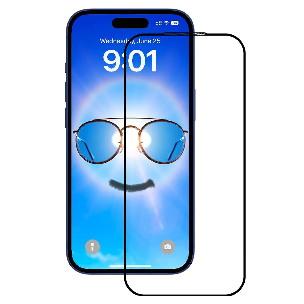 Pellicola Protettiva Schermo Anank Anti Riflesso per Apple 17 Pro Max, Vetro Temperato, Full Glue, 2.5D, Nero - immagine 1