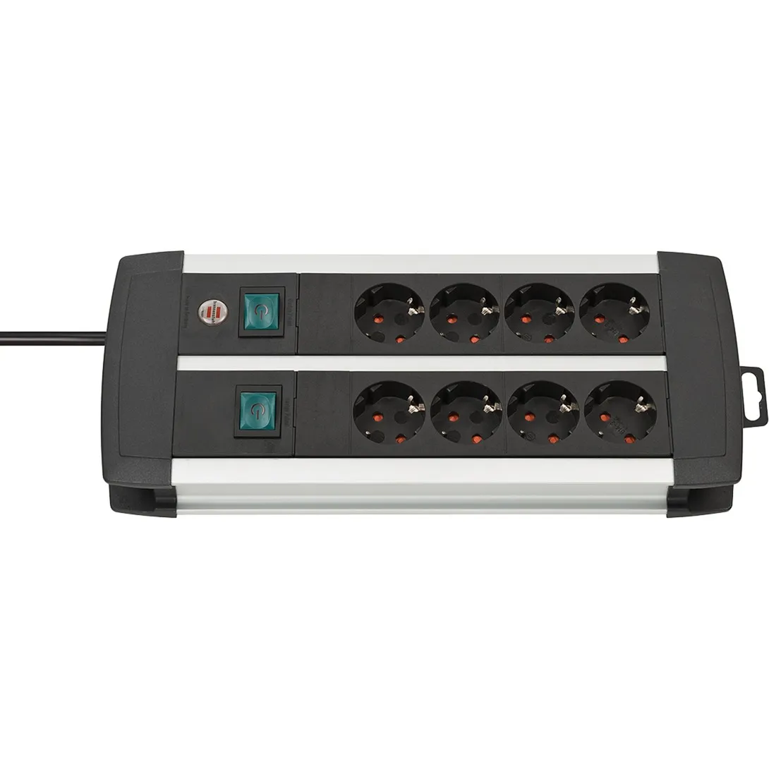 1391000908 prolunghe e multiple 3 m 8 presa(e) AC Interno Nero, Bianco, Ciabatta - immagine 1