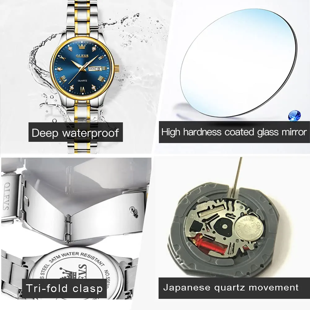 Raitown Orologio Donna Acciaio Inossidabile 29mm Quadrante Piccolo con Data - immagine 5