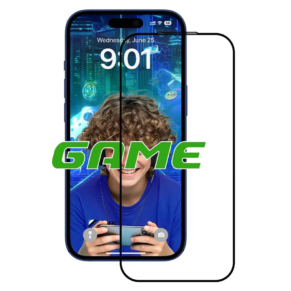 Pellicola Protettiva Schermo Opaco Anank 5X Rinforzato per Apple iPhone 17 Pro, Vetro Temperato, Full Glue, 2.5D, Nera - immagine 1