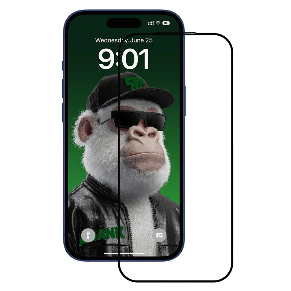 Pellicola Protettiva Schermo Anank 10X Reinforced CG per Apple iPhone 17 Pro, Vetro Temperato, Full Glue, 2.5D, Nera - immagine 1