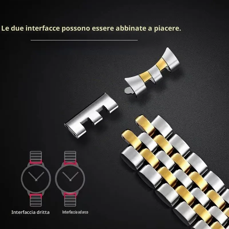 HEYOZURY Cinturini per Orologio in Metallo in Acciaio Inossidabile per Orologi con Estremità Dritta e Curva 18mm 19mm 20mm 21mm 22mm 24mm Cinturini di Ricambio in Braccialetti per Uomini Donne - immagine 3