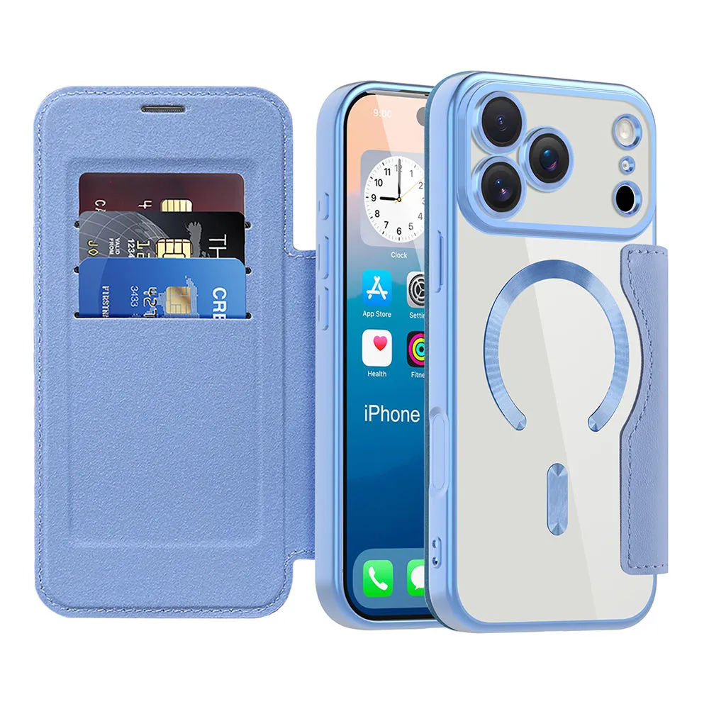 Custodia MagSafe per Apple iPhone 17 Pro Max, Techsuit, SmartMag Book, Blu - immagine 1