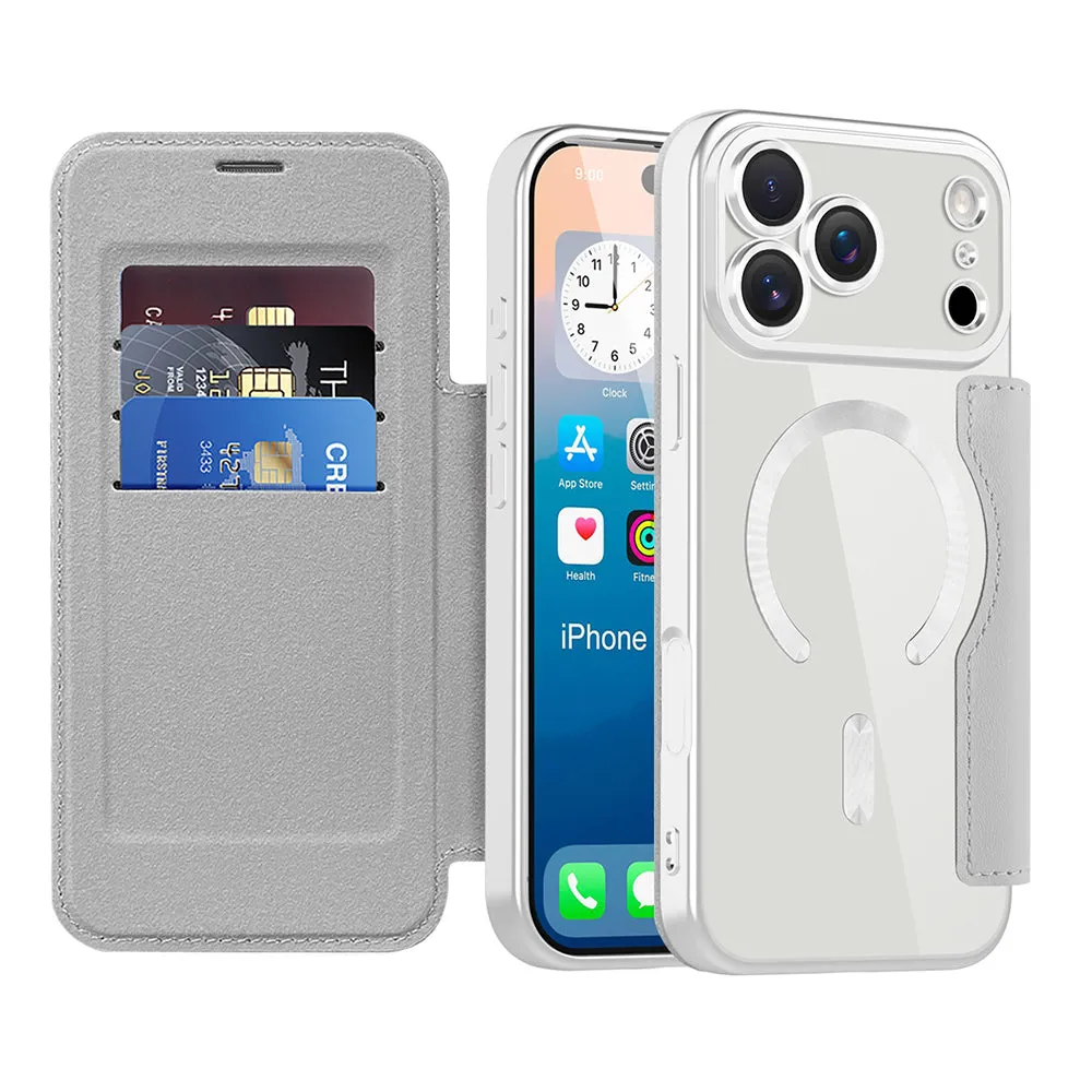Custodia MagSafe per Apple iPhone 17 Pro Max, Techsuit, SmartMag Book, Grigio - immagine 1