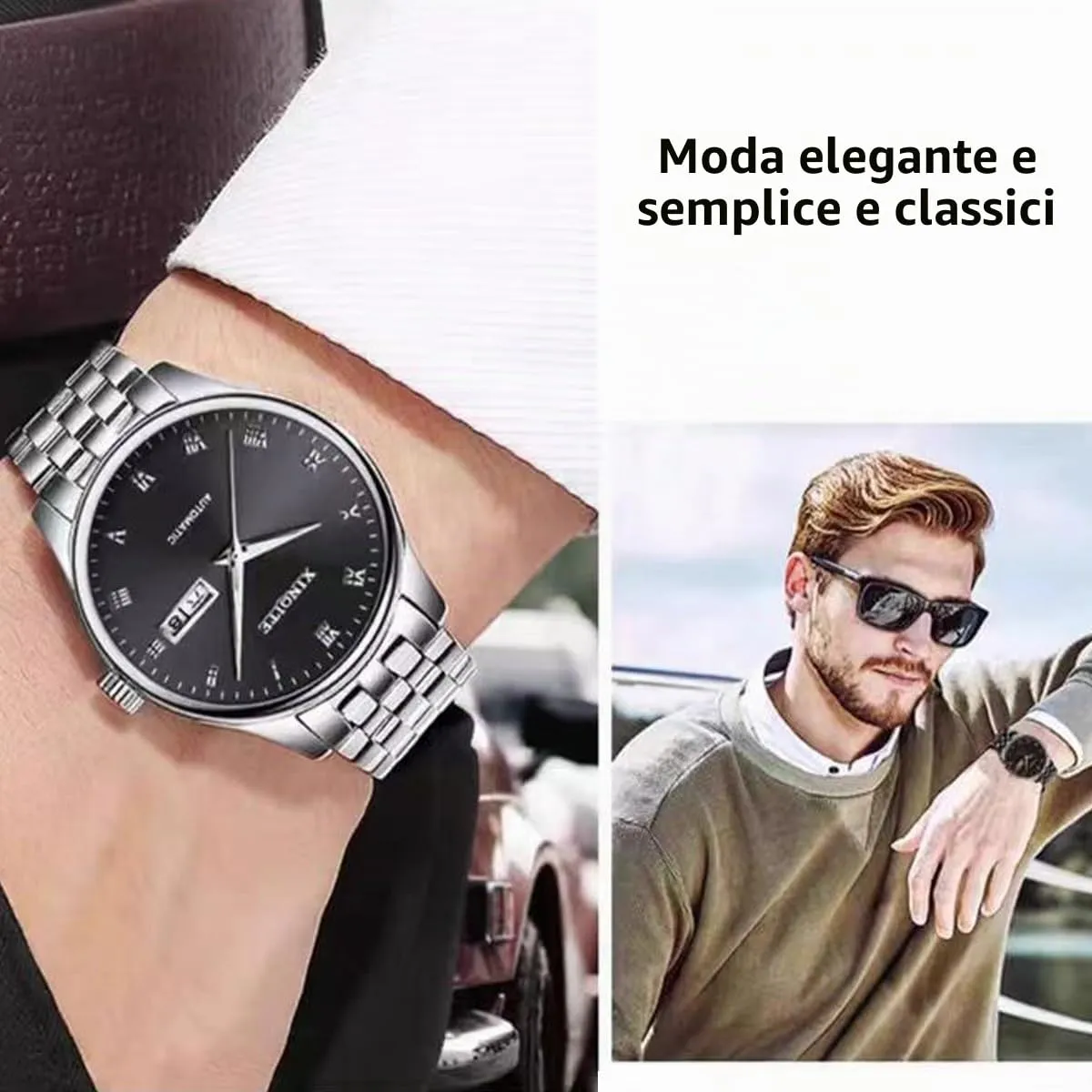HEYOZURY Cinturini per Orologio in Metallo in Acciaio Inossidabile per Orologi con Estremità Dritta e Curva 18mm 19mm 20mm 21mm 22mm 24mm Cinturini di Ricambio in Braccialetti per Uomini Donne - immagine 5