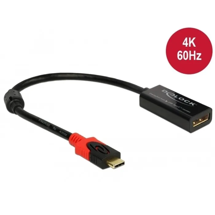 63928 cavo e adattatore video 0,2 m USB tipo-C DisplayPort 20 pin Nero, Rosso - immagine 1