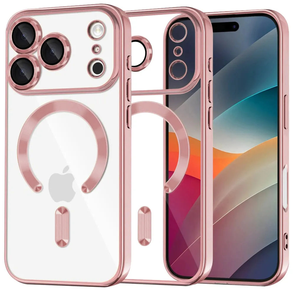 Custodia MagSafe per Apple iPhone 17 Pro Max, Techsuit, Luxury Crystal, Rosa - immagine 1
